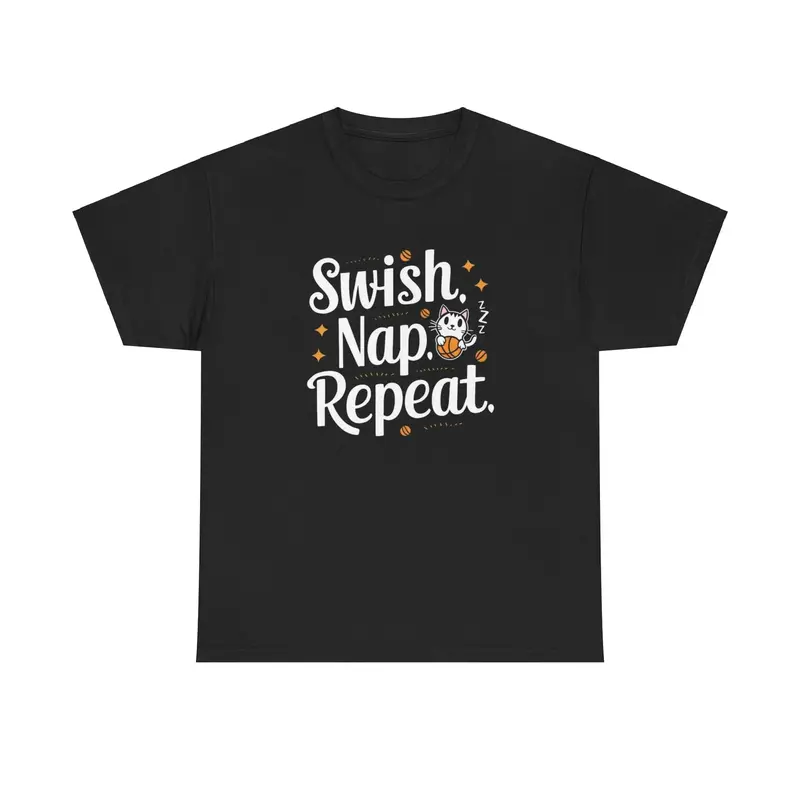 Swish Nap Repeat Basketball Crew Neck T-Shirt 5