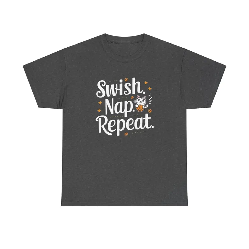 Swish Nap Repeat Basketball Crew Neck T-Shirt 6