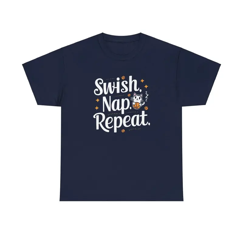 Swish Nap Repeat Basketball Crew Neck T-Shirt 7