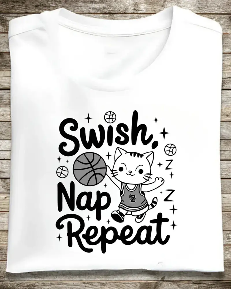 Swish Nap Repeat Basketball Tee 1