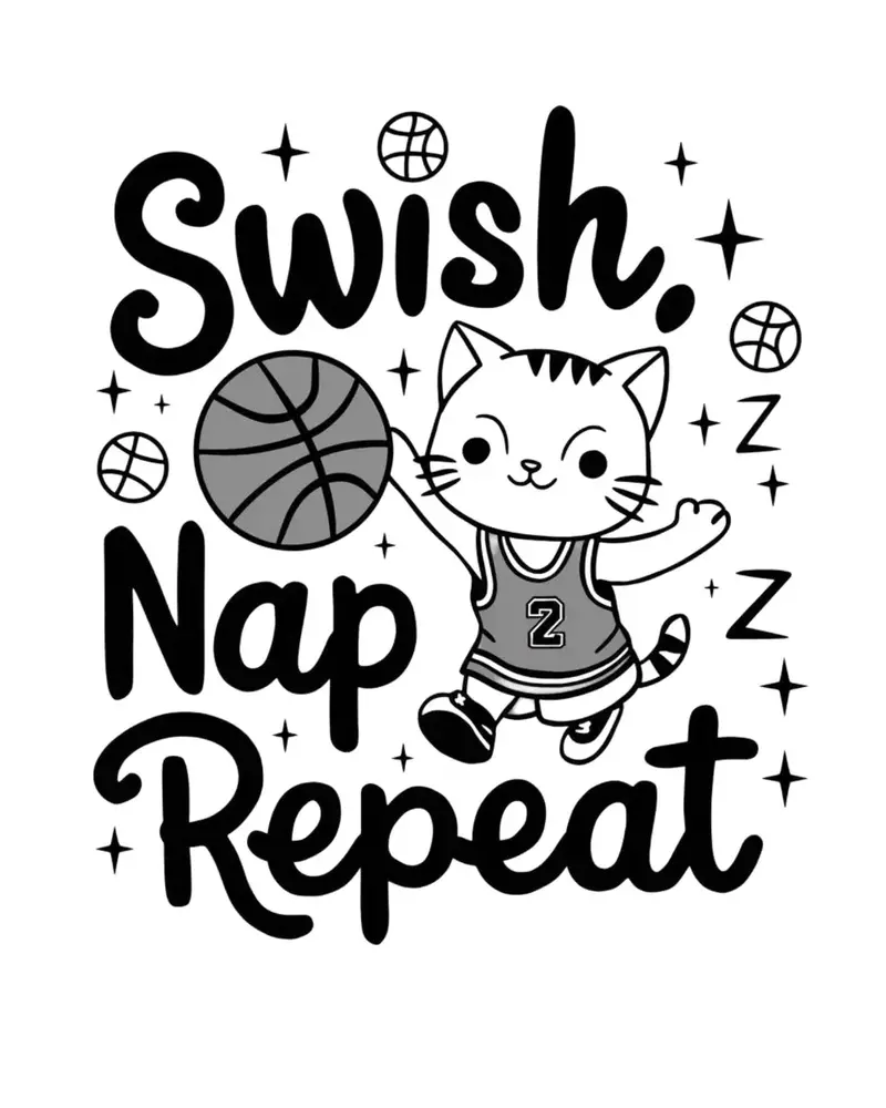 Swish Nap Repeat Basketball Tee 2