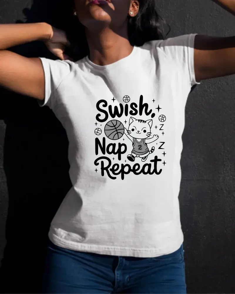 Swish Nap Repeat Basketball Tee 3