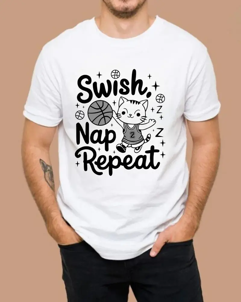Swish Nap Repeat Basketball Tee 4