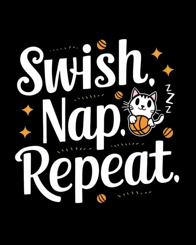 Swish Nap Repeat Kids Cotton T-Shirt 2