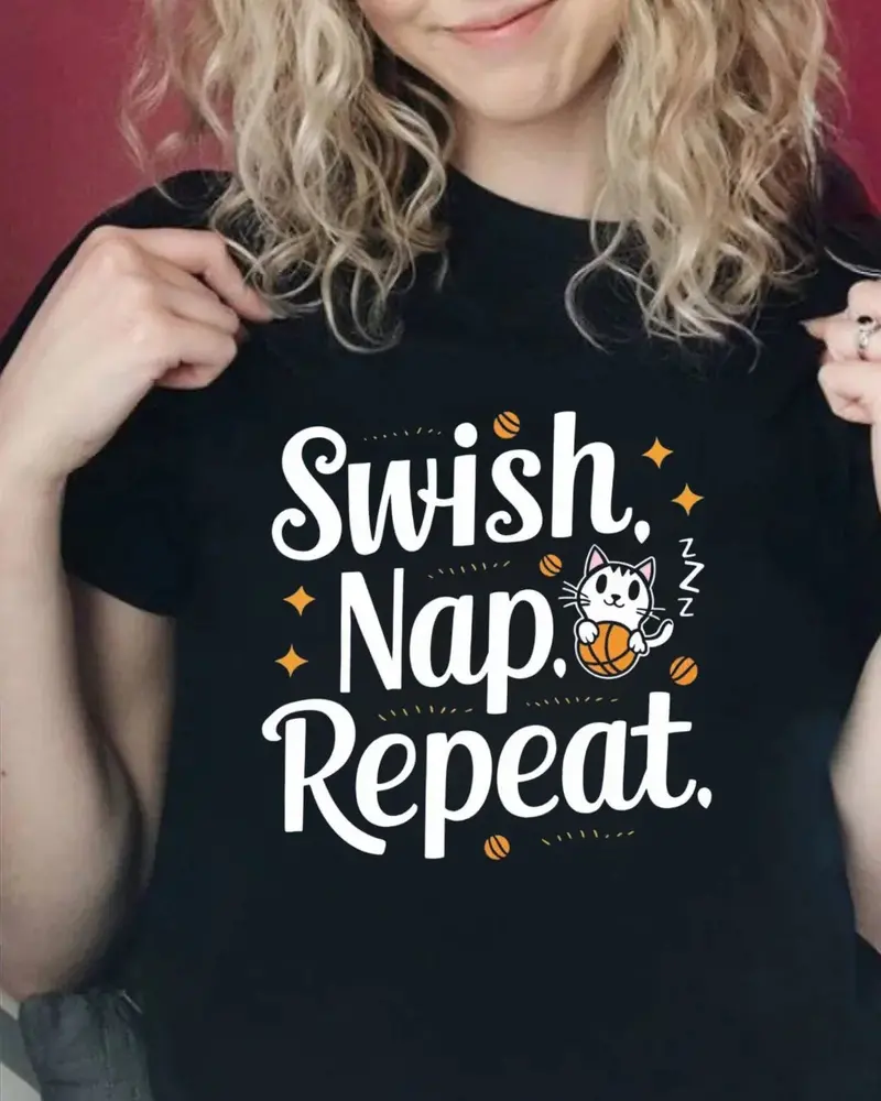 Swish Nap Repeat Kids Cotton T-Shirt 3