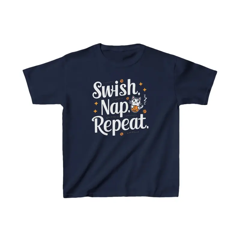 Swish Nap Repeat Kids Cotton T-Shirt 6
