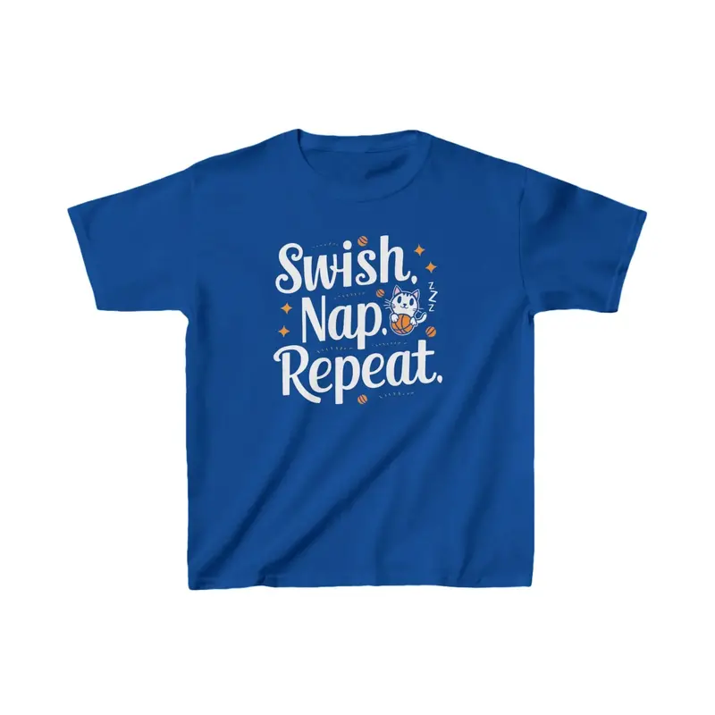 Swish Nap Repeat Kids Cotton T-Shirt 7