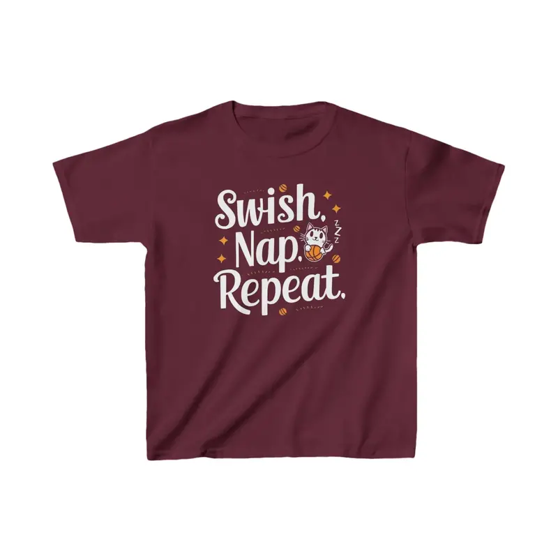 Swish Nap Repeat Kids Cotton T-Shirt 8