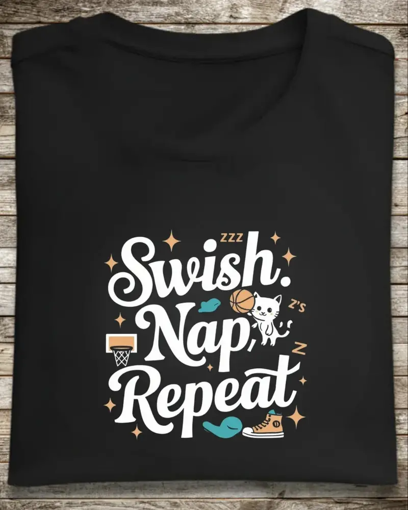 Swish Nap Repeats Basketball Crew Neck Tee 1
