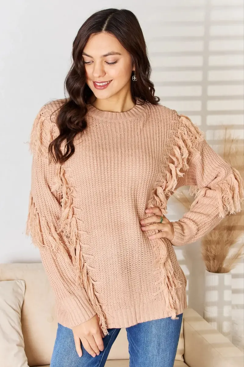 Tassel Detail Long Sleeve Sweater 1