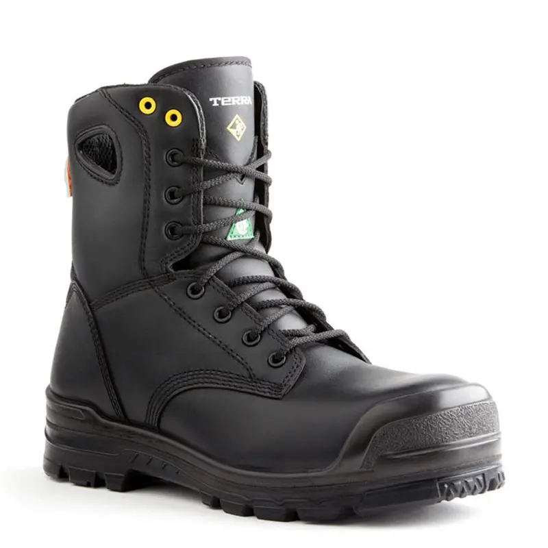 Terra Argo Men's Women's 8" Composite Toe Work Safety Boot 2975B - Black 1