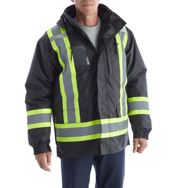 Terra Hi-Vis 7 In 1 System Winter Work Jacket 116501 - Black 1