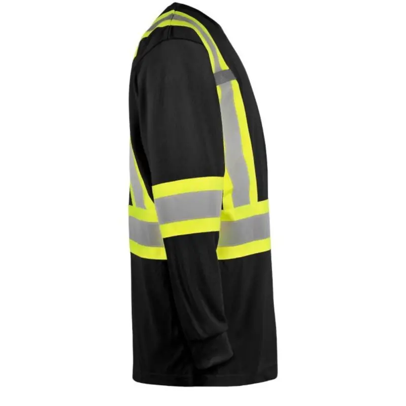 Terra Hi-Vis Long Sleeve Work Shirt 116525Bk - Black 4