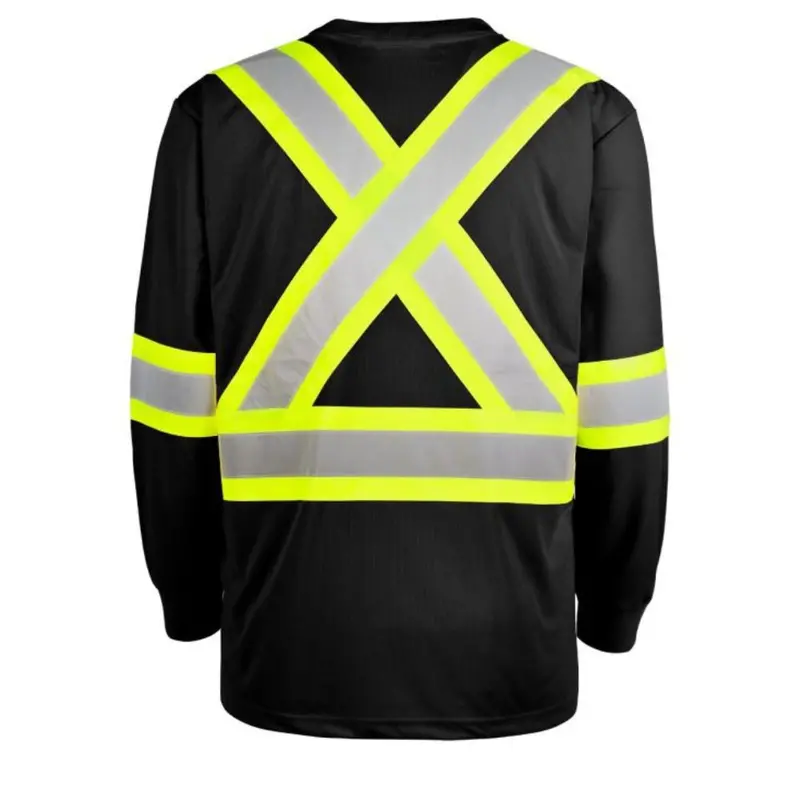 Terra Hi-Vis Long Sleeve Work Shirt 116525Bk - Black 5