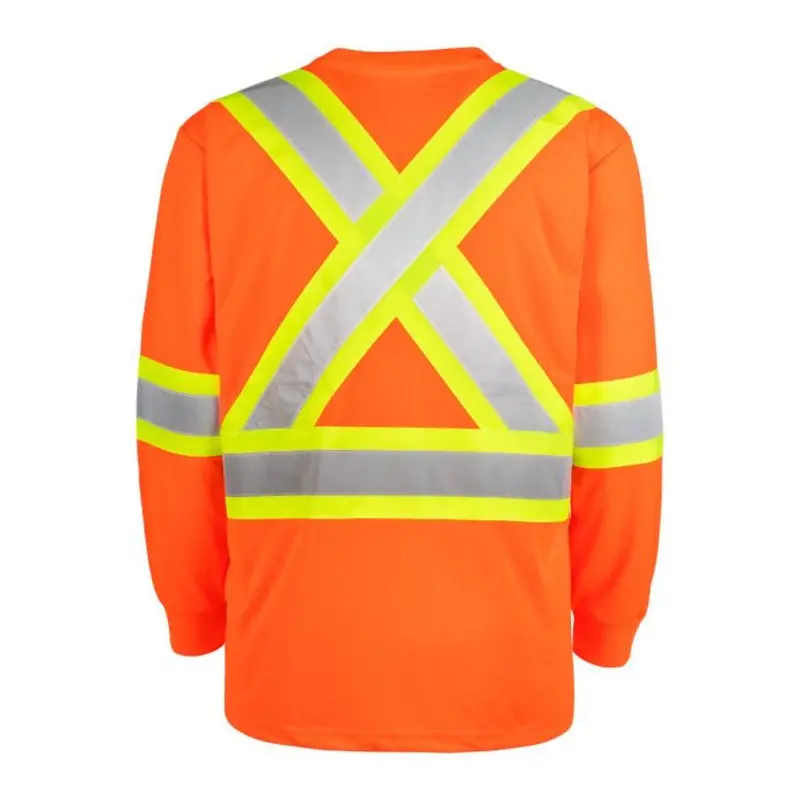 Terra Hi-Vis Long Sleeve Work Shirt 116525Or - Orange 4