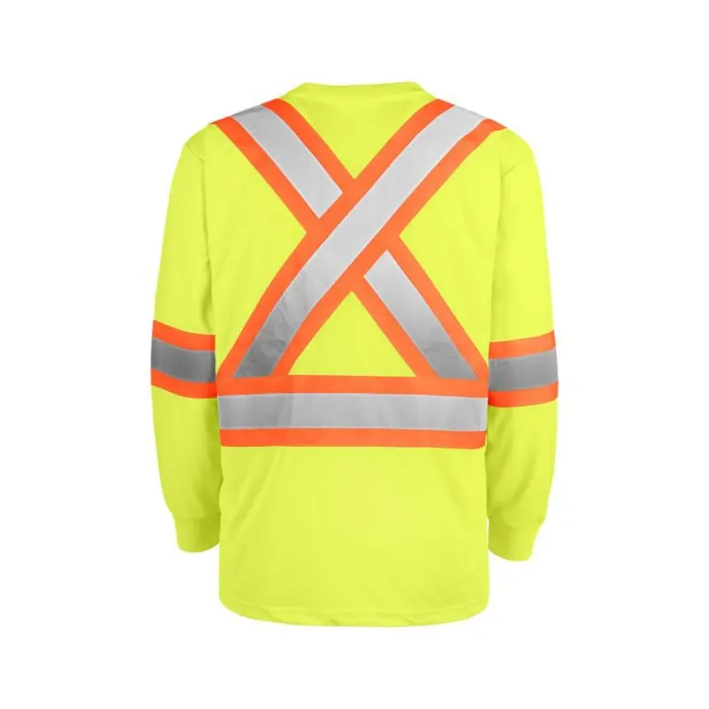 Terra Hi Vis Long Sleeve Work Shirt 116525Yl - Yellow 4