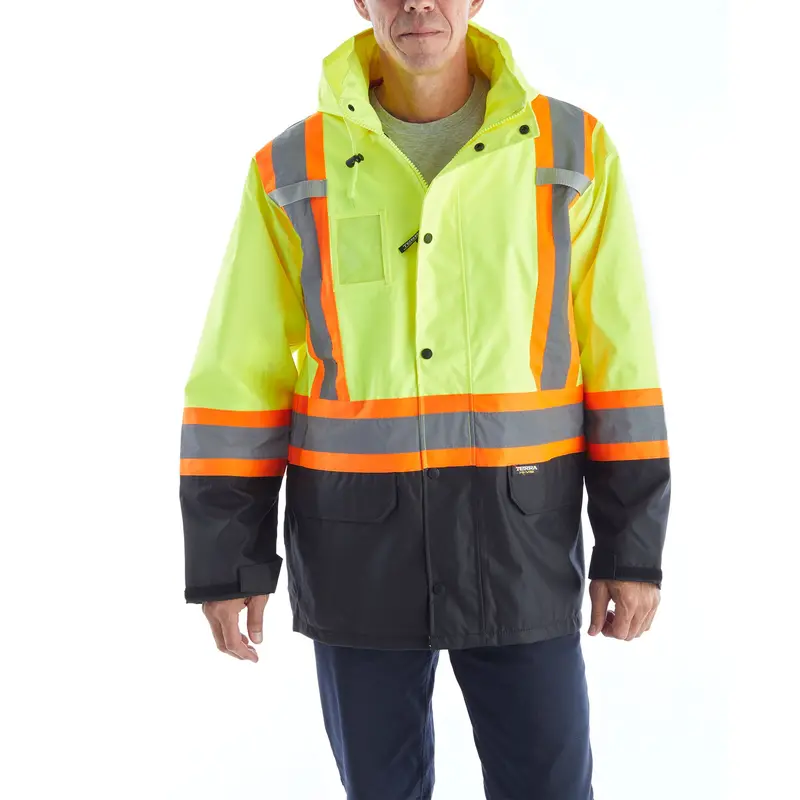 Terra Hi-Vis Rain Work Jacket 116520Jyl - Yellow 1