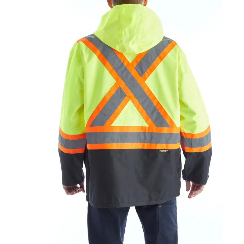 Terra Hi-Vis Rain Work Jacket 116520Jyl - Yellow 2