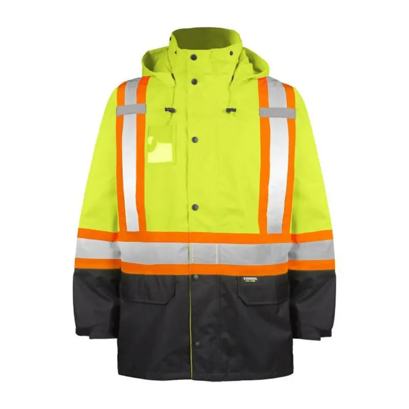Terra Hi-Vis Rain Work Jacket 116520Jyl - Yellow 3