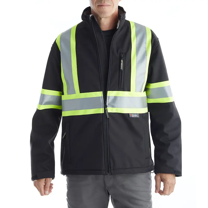 Terra Hi Vis Softshell Work Jacket 116516Bk - Black 1