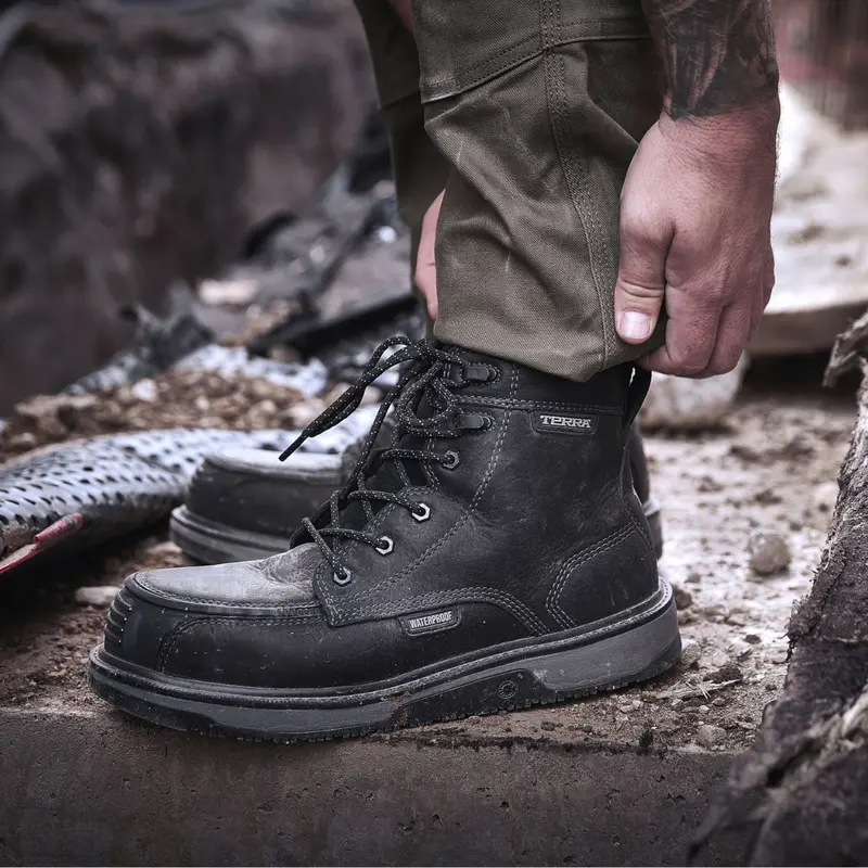 Terra Ironstone Men's 6" Waterproof Composite Toe Work Boot 839Gbk - Black 1