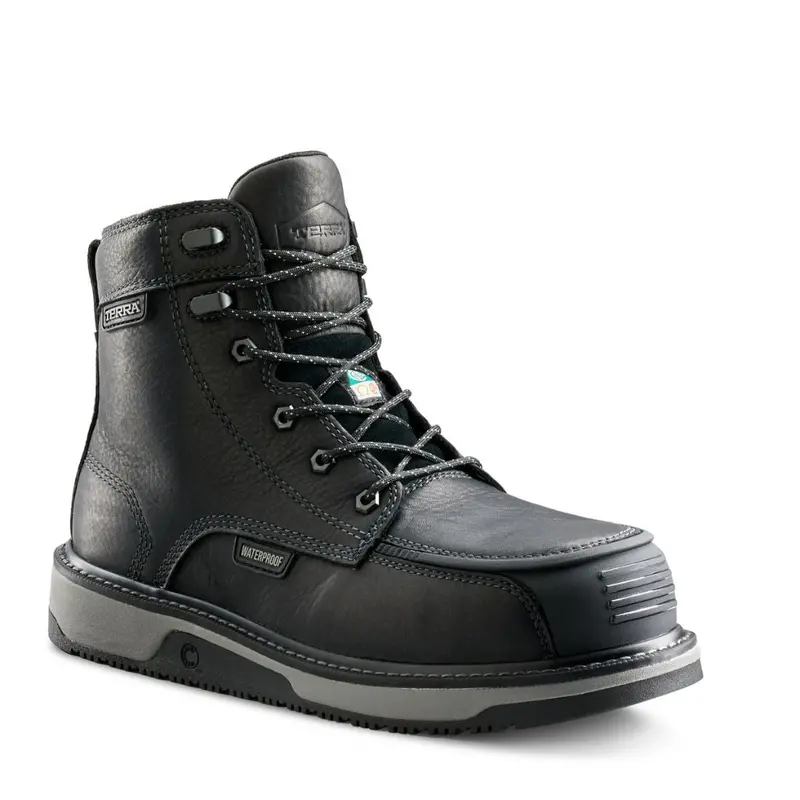 Terra Ironstone Men's 6" Waterproof Composite Toe Work Boot 839Gbk - Black 2