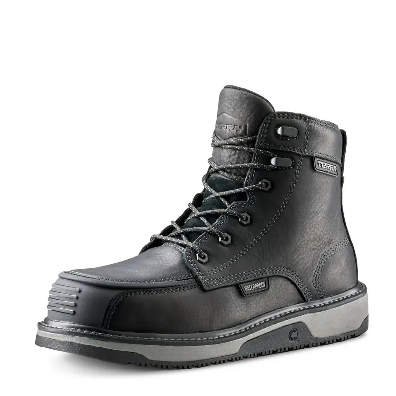 Terra Ironstone Men's 6" Waterproof Composite Toe Work Boot 839Gbk - Black 4