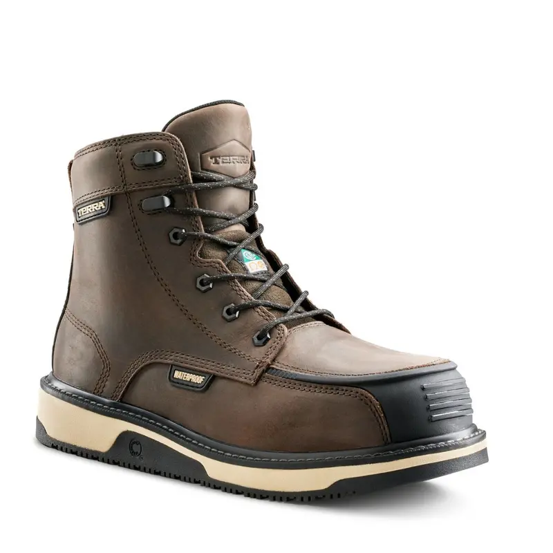 Terra Ironstone Men's 6" Waterproof Composite Toe Work Boot 839Gdb - Brown 1