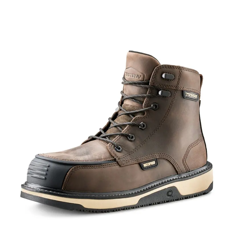 Terra Ironstone Men's 6" Waterproof Composite Toe Work Boot 839Gdb - Brown 4