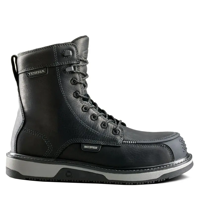 Terra Ironstone Men's 8" Waterproof Composite Toe Work Boot 839Fbk - Black 3
