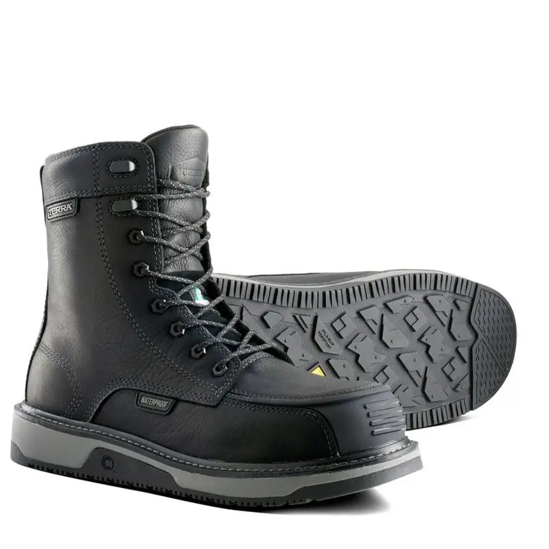 Terra Ironstone Men's 8" Waterproof Composite Toe Work Boot 839Fbk - Black 6