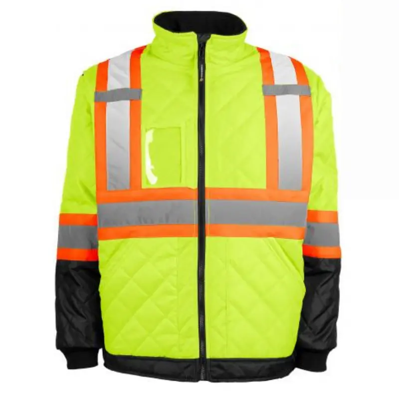 Terra Men's High Visibility Lined Freezer Work Jacket 116505 - Yellow 1