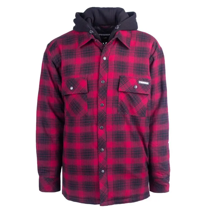 Terra Men's Quilted Hooded Flannel Work Hoodie 100329 1