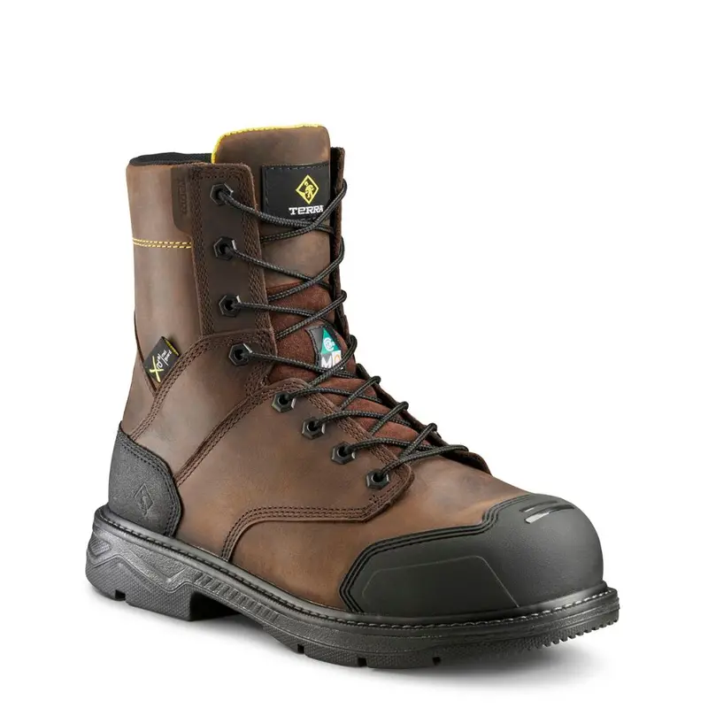 Terra Patton Unisex 8" Aluminum Toe Internal Met Guard Work Safety Csa Boot 839Kdb - Brown 1