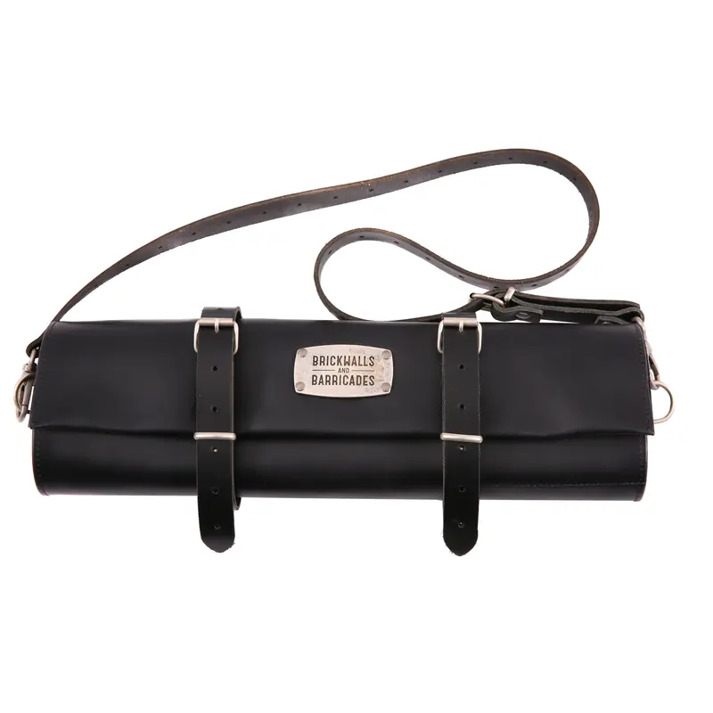 "The Classic Knife Roll" 12-Sloth Leather Knife Bag - Black 2