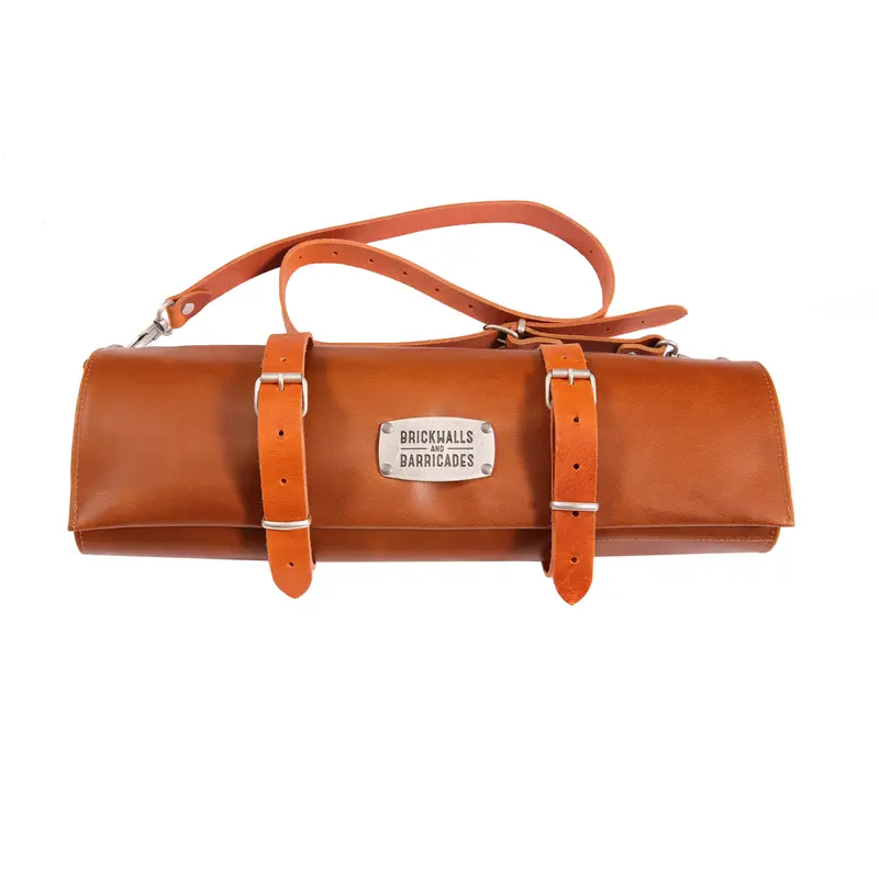"The Classic Knife Roll" 12-Sloth Leather Knife Bag - Whiskey 2