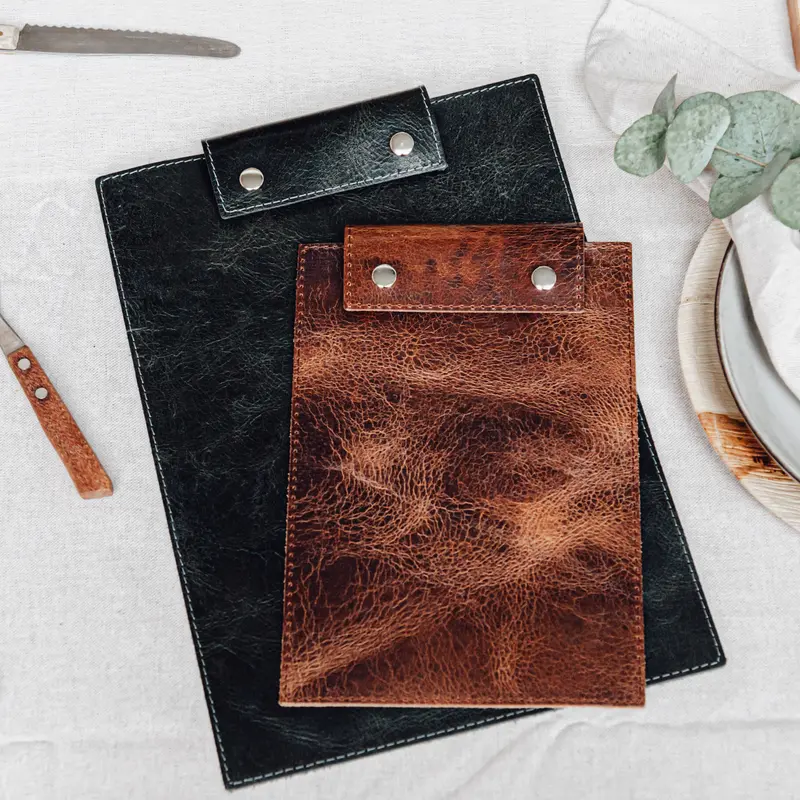 "The Raw Clipboard A5" Leather Clipboard Menu Holder 1