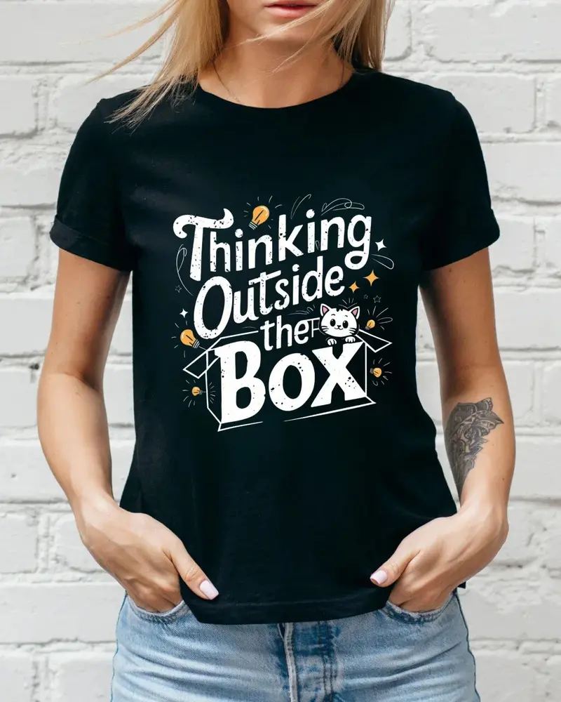 Thinking Out Of Box Cotton T-Shirt 3