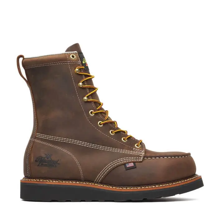 Thorogood American Heritage – 8″ Trail Crazy Horse Black Heel Safety Toe – Moc Toe Maxwear Wedge #804-4235 2