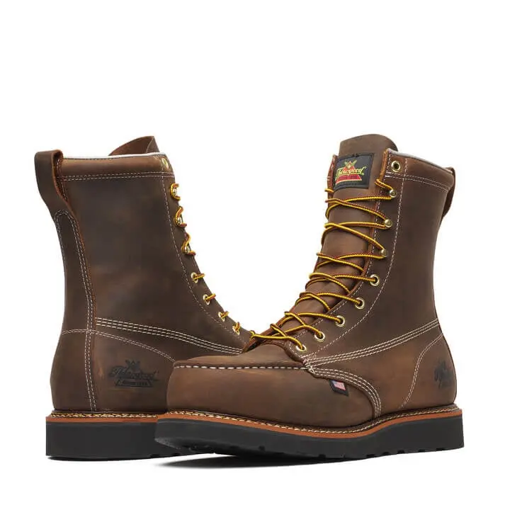 Thorogood American Heritage – 8″ Trail Crazy Horse Black Heel Safety Toe – Moc Toe Maxwear Wedge #804-4235 3