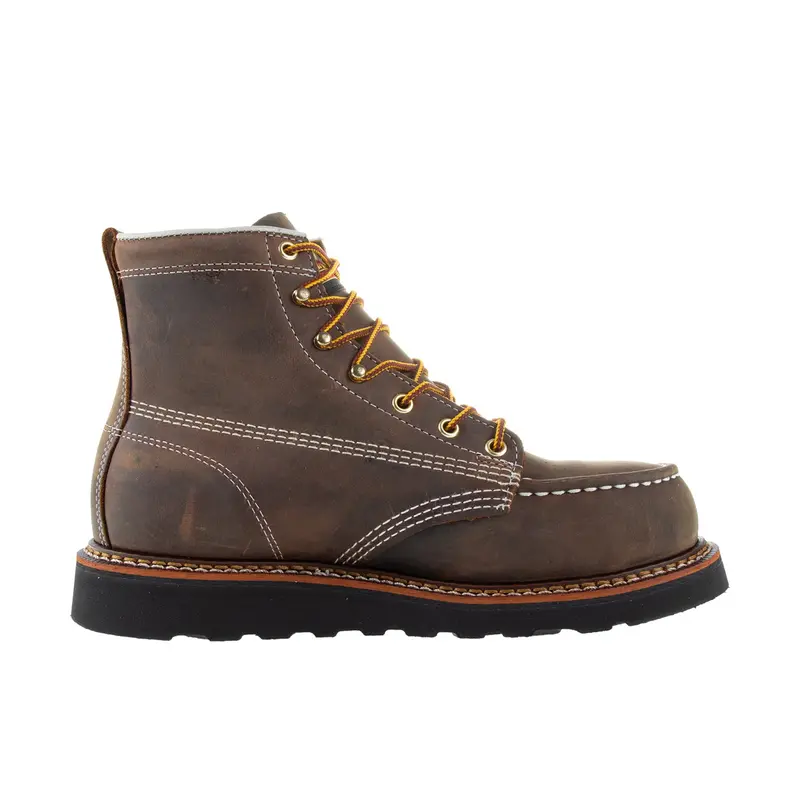 Thorogood Men's American Heritage 6 In Moc Toe Black Maxwear Wedge Steel Toe 1