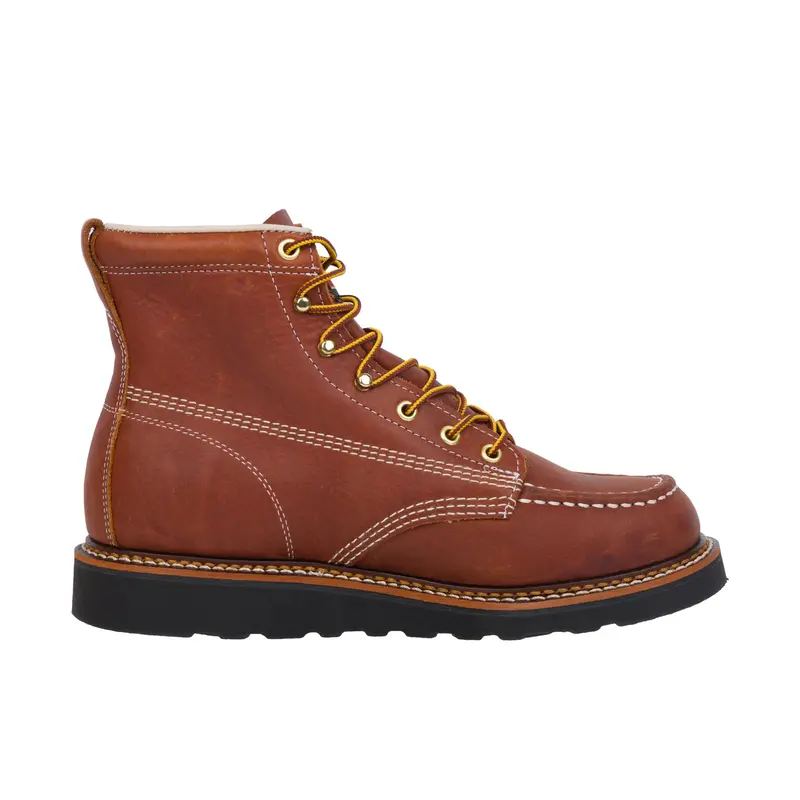 Thorogood Men's American Heritage 6" Moc Toe Black Wedge Boot 1