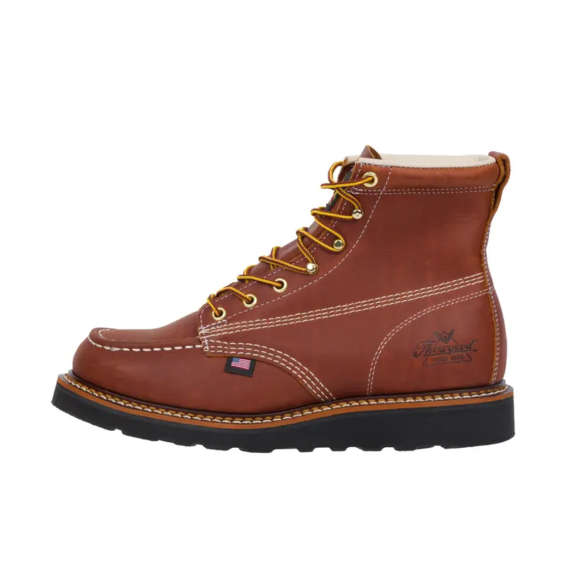 Thorogood Men's American Heritage 6" Moc Toe Black Wedge Boot 2