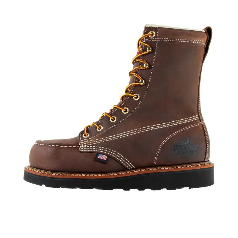Thorogood Men's American Heritage 8 In Black Heel Moc Toe Maxwear Wedge Steel Toe 2
