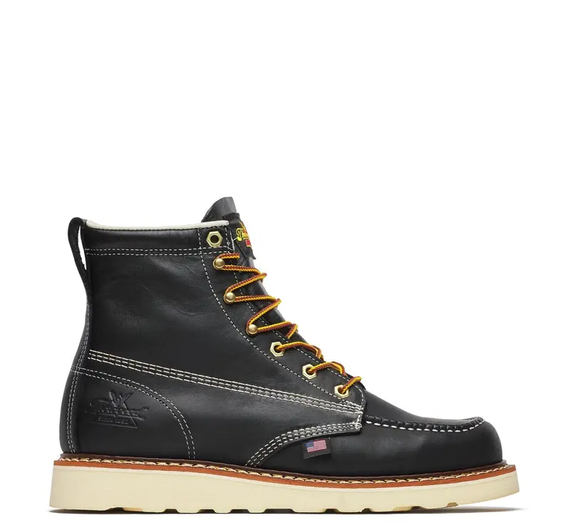 Thorogood Men's American Heritage Maxwear Wedge™ 6" Soft Toe Work Boot_Black 1