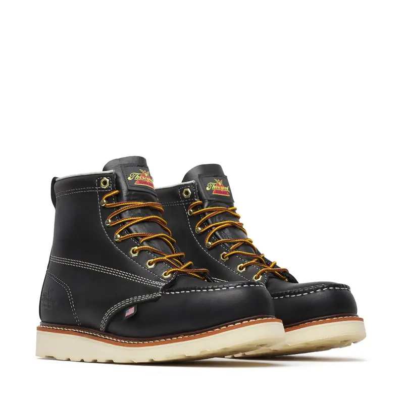Throrgood Black 6 Moc Safety Steel Toe Work Boot #804-6201 1