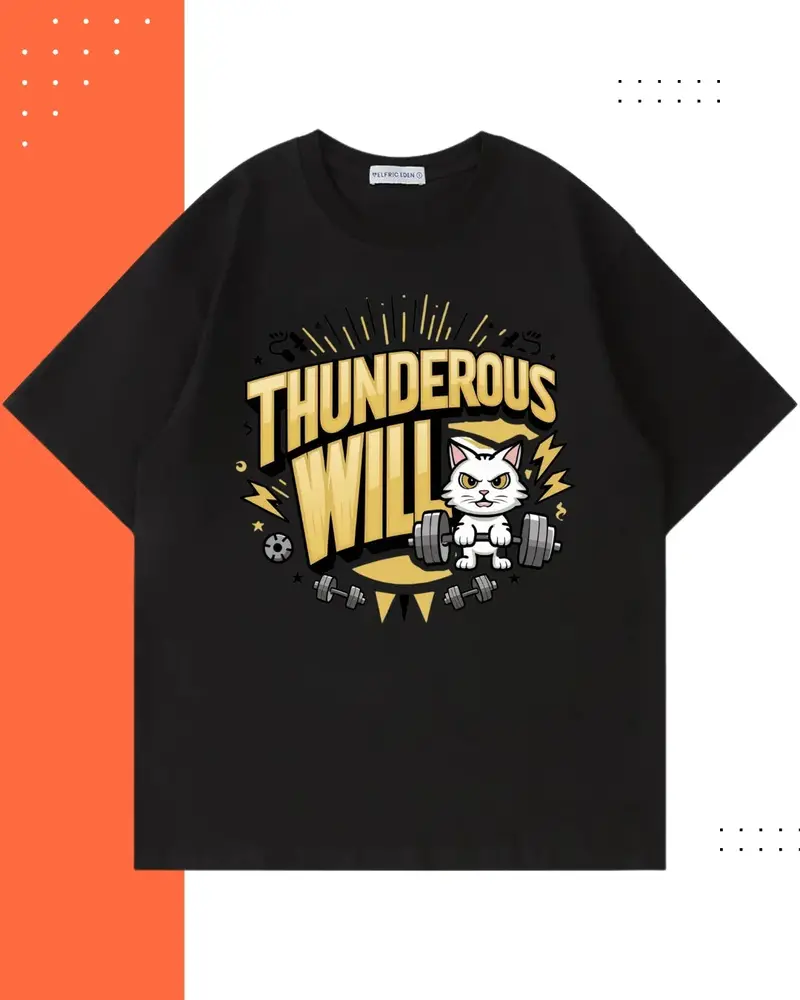 Thunderous Will Unisex Gym Oversized Boxy Tee 1