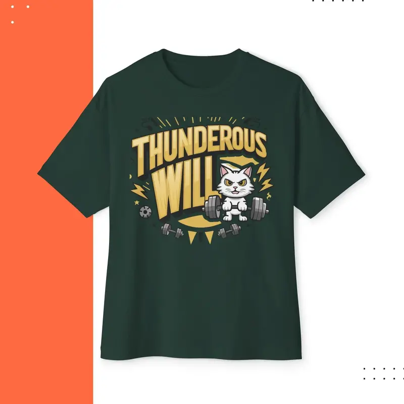 Thunderous Will Unisex Gym Oversized Boxy Tee 4