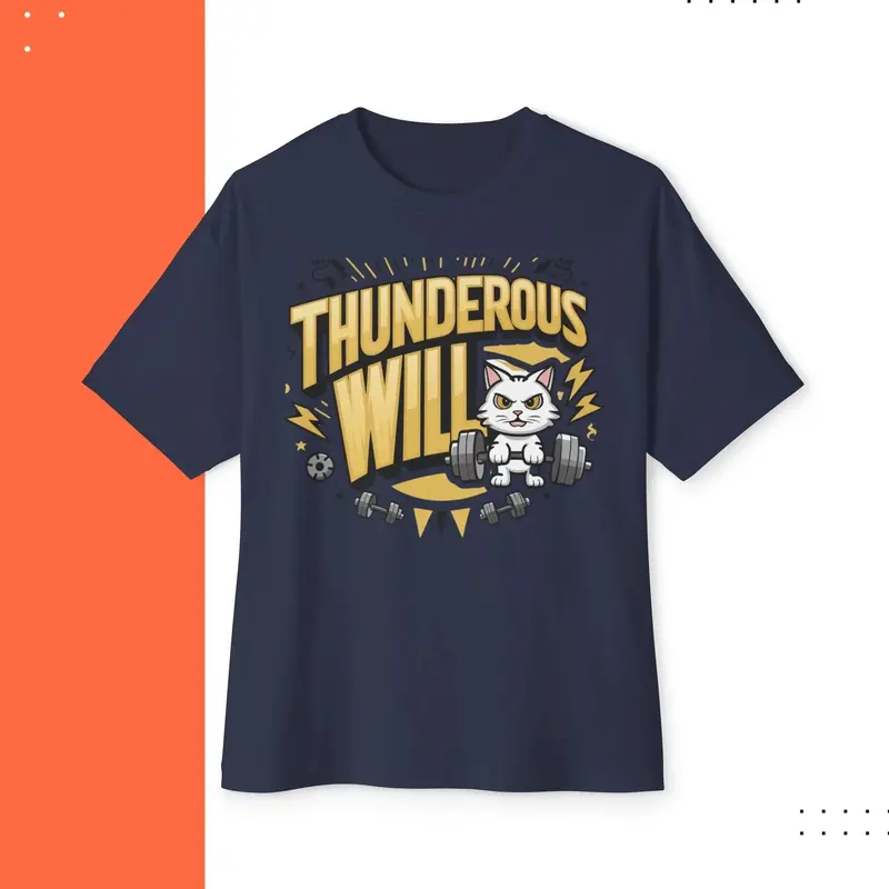 Thunderous Will Unisex Gym Oversized Boxy Tee 5