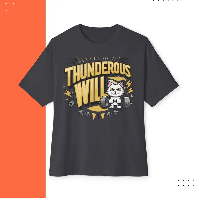 Thunderous Will Unisex Gym Oversized Boxy Tee 6